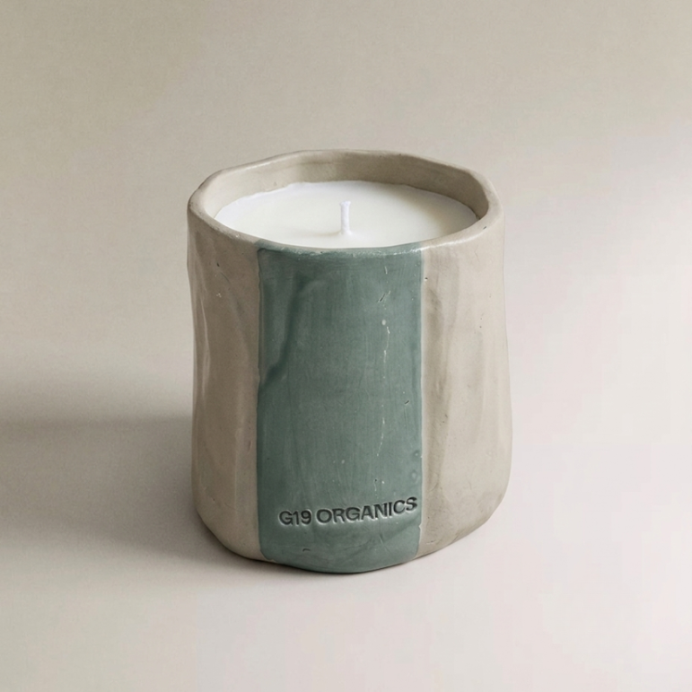 Vela Cerámica Vaso Raya Azul-Azul
