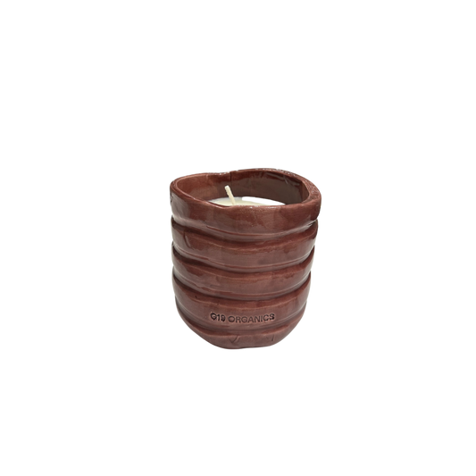 Vela Cerámica Vaso Relieve Berenjena