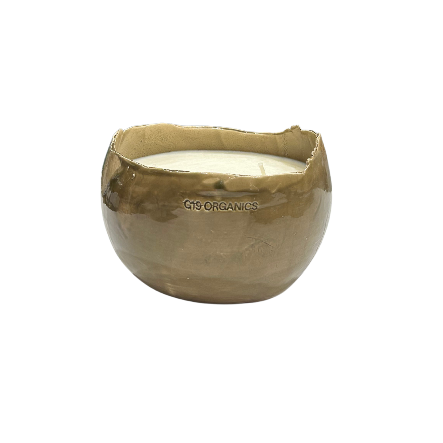 Ceramic Candle Medium Egg Green Landa