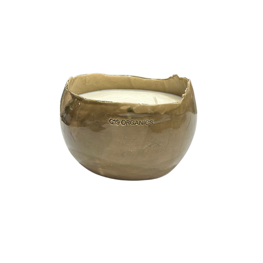 Ceramic Candle Medium Egg Green Landa