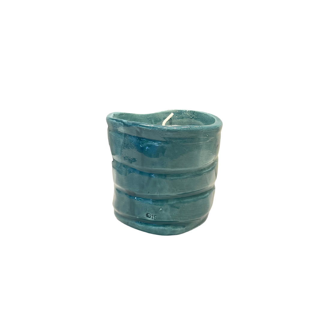 Turquoise Ceramic Candle Glass