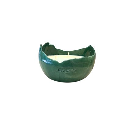 Ceramic Candle Medium Egg Green Landa