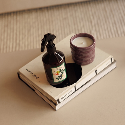 Vela Cerámica Vaso Relieve Granate