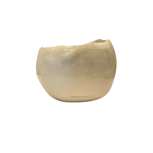 Vela Cerámica Huevo Beige
