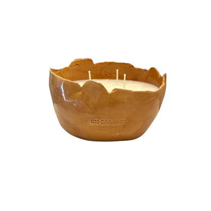 Large Egg Ceramic Candle Mustard