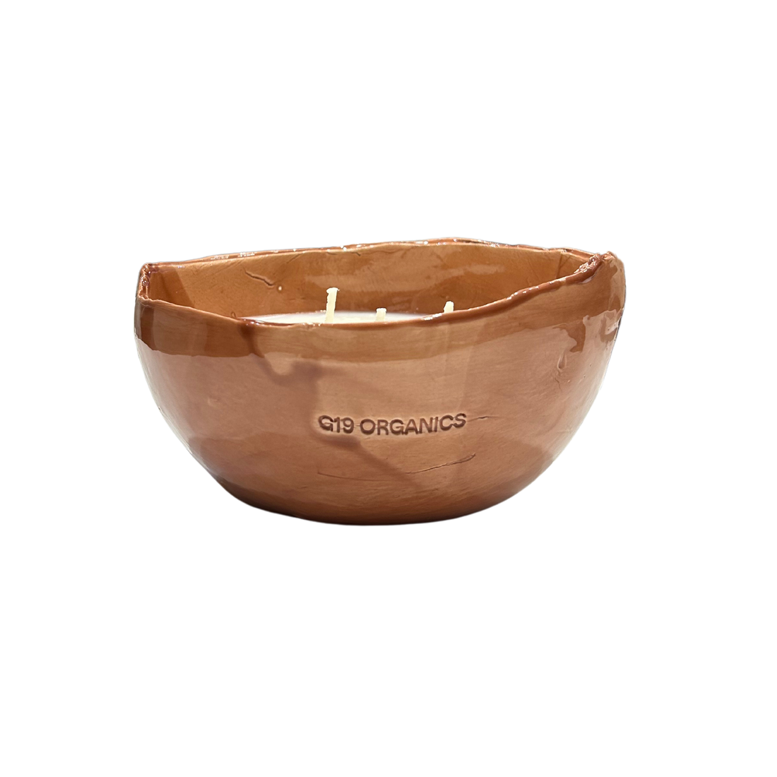 Large Brown Egg Ceramic Candle