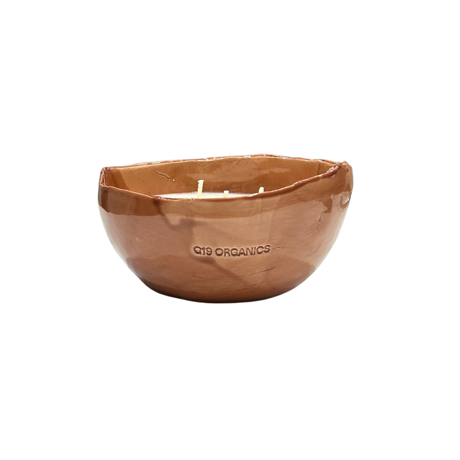 Large Brown Egg Ceramic Candle