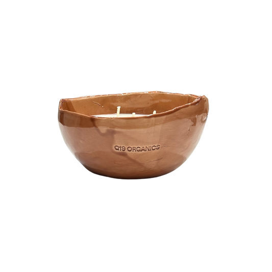 Vela Cerámica Huevo Marrón Rosa