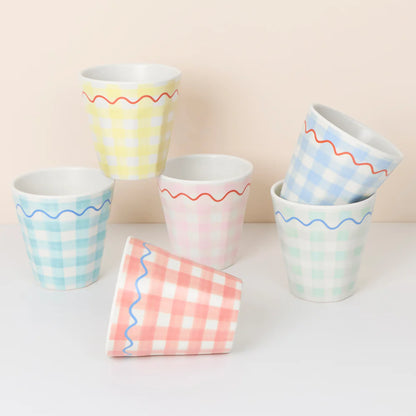 Gingham 6 Tacitas