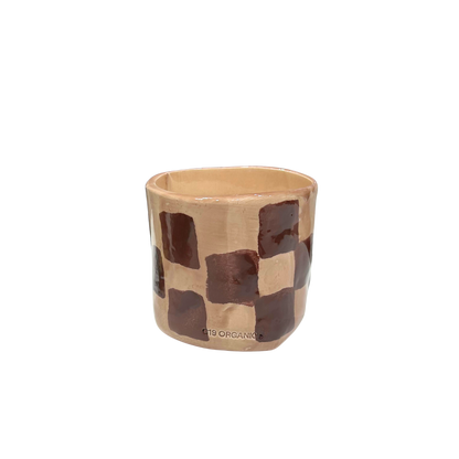 Vela Cerámica Vaso Cuadros Nude-Burdeos