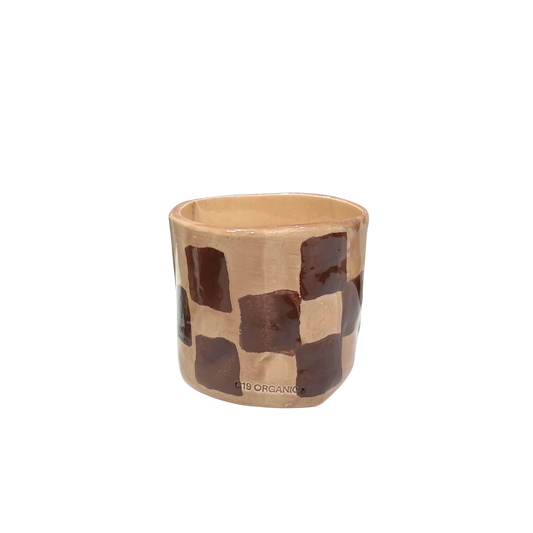 Vela Cerámica Vaso Cuadros Nude-Burdeos