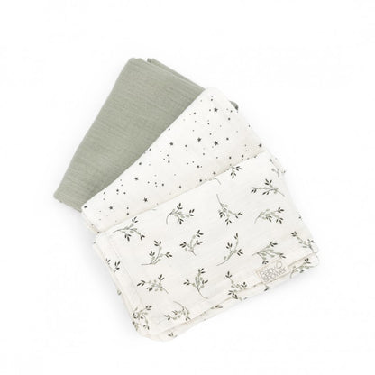 Pack 3 Mini Muselinas Olive Bloom