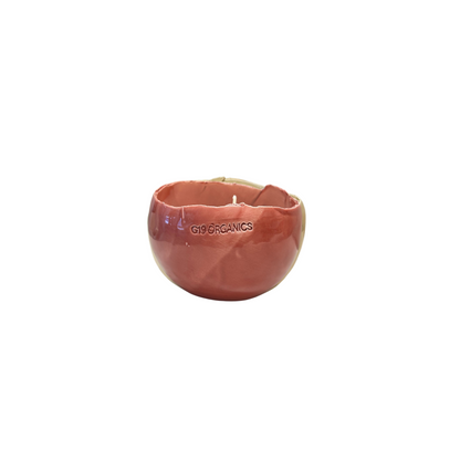 Small Pink Red Egg Ceramic Candle