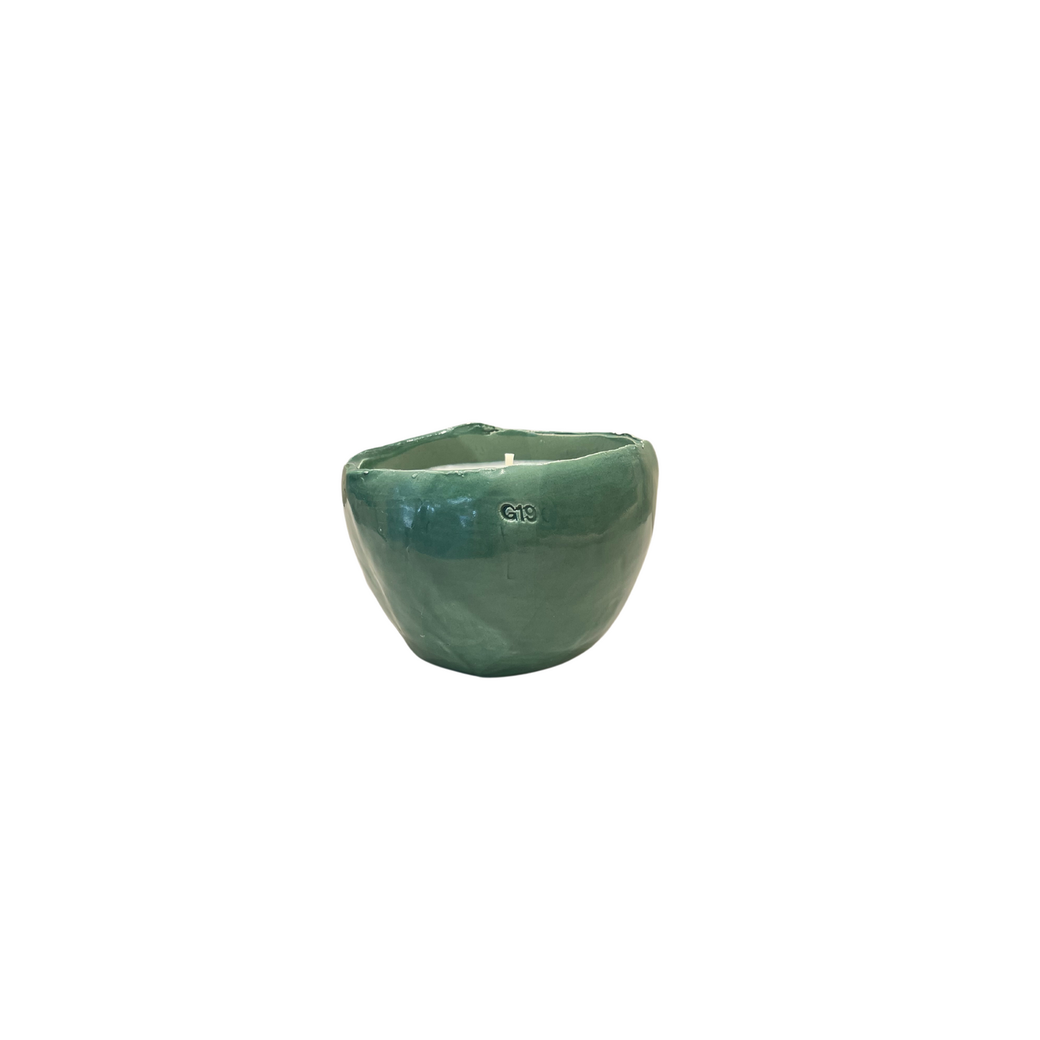 Small Green Landa Egg Ceramic Candle