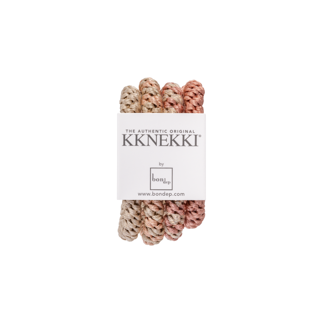 Kknekki Rubber Bands Scrunchie pack pink&amp;amp;beige