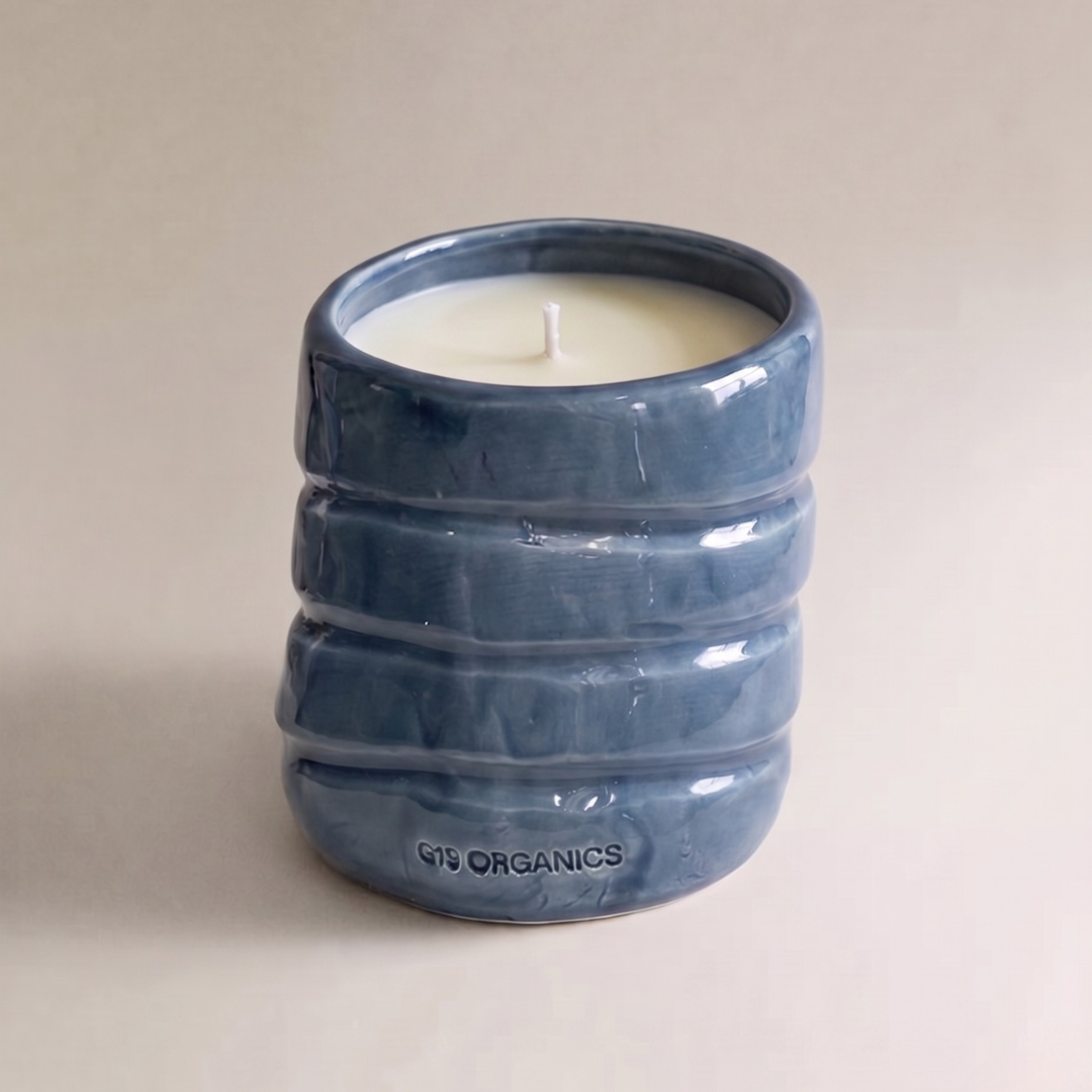 Turquoise XL Ceramic Glass Candle