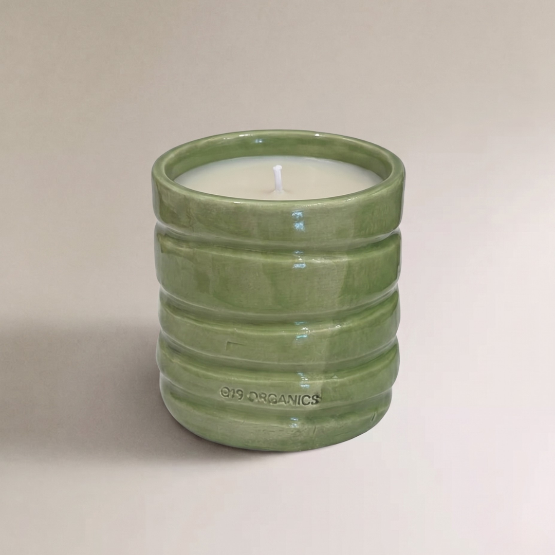 Ceramic Candle XL Red Glass