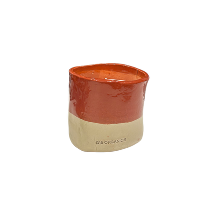 Vela Cerámica Vaso Bicolor Teja-Beige