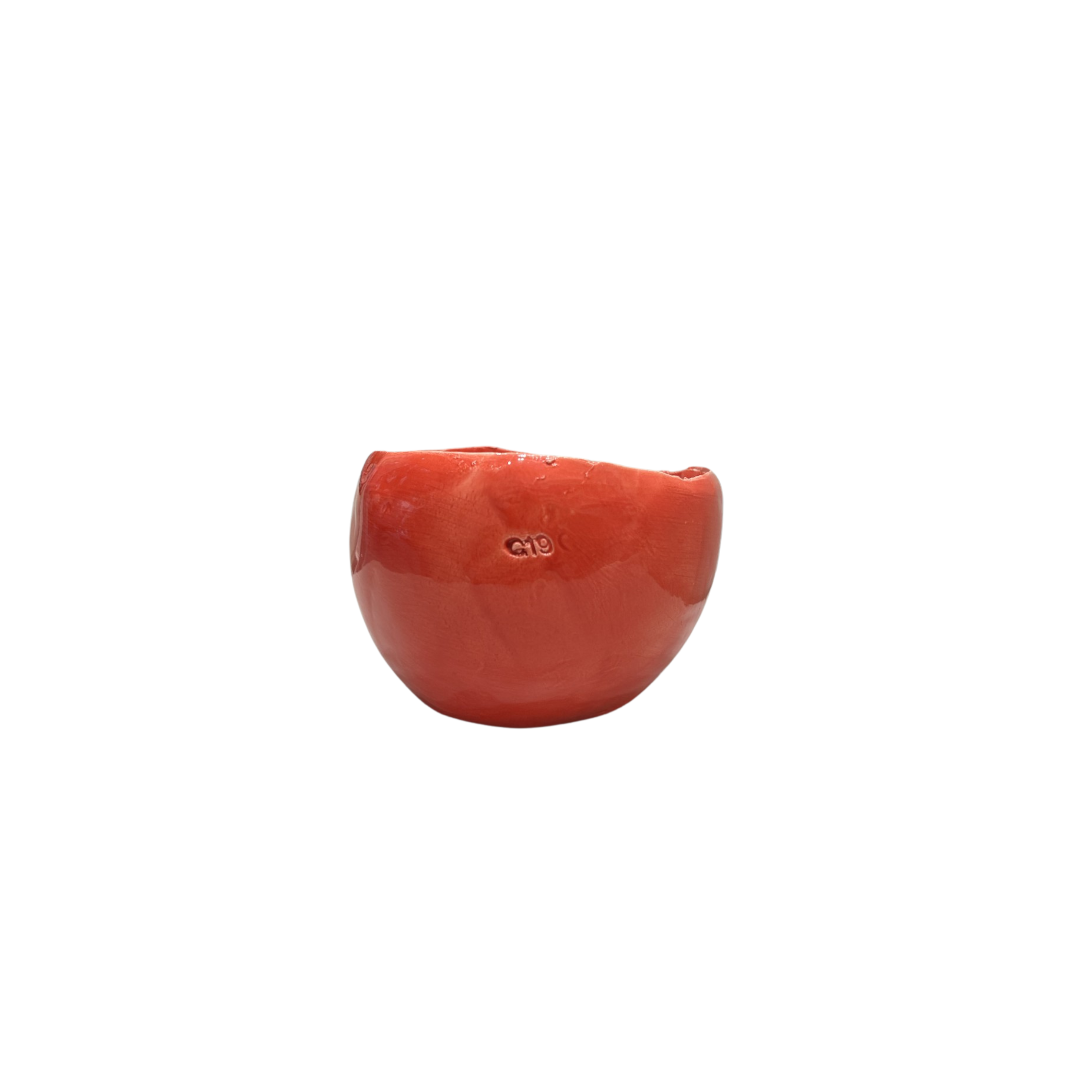 Small Red Egg Ceramic Candle