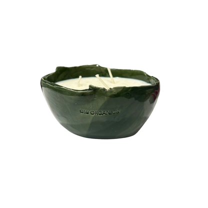 Ceramic Candle Medium Egg Green Landa